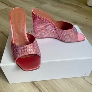 Amina Muaddi Lupita Crystal Wedge